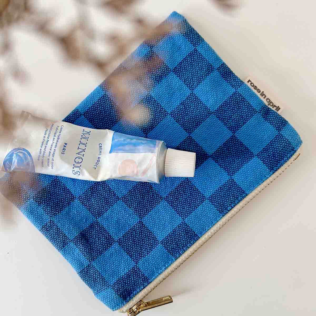 Marie Purse in Greek Blue / Navy Checkerboard by Rose in April