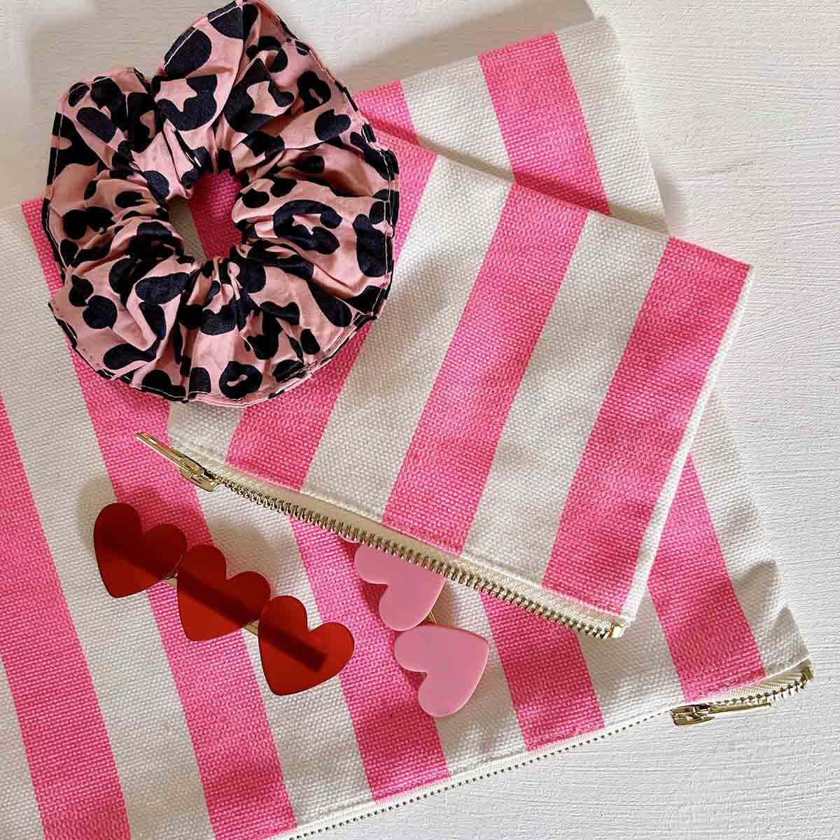 Marie Purse in Neon Pink Stripes by Rose in April