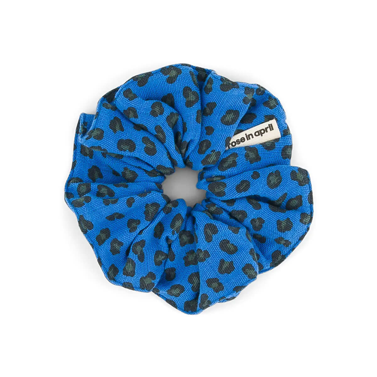 Mini Leopard Scrunchie in Greek Blue by Rose in April