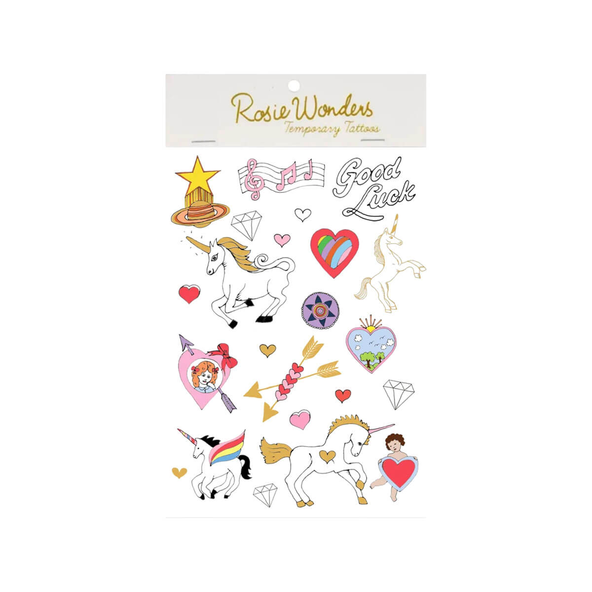Mini Unicorns Temporary Tattoos (A6 Sheet) by Rosie Wonders