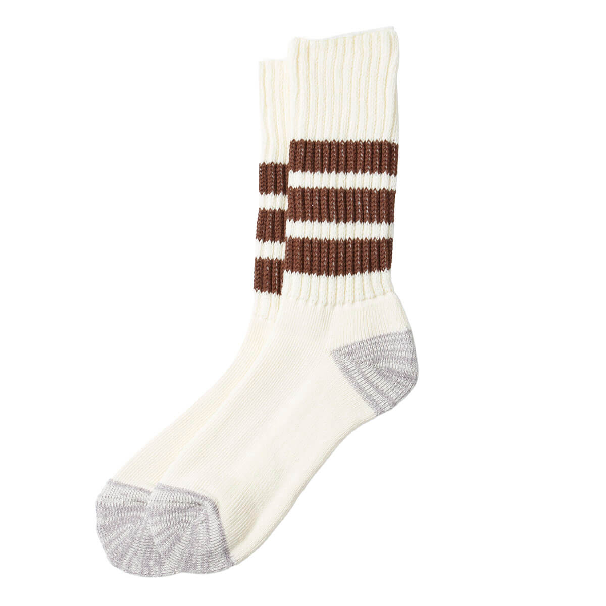 Coarse Ribbed Old School Adult Socks in Brown by RoToTo