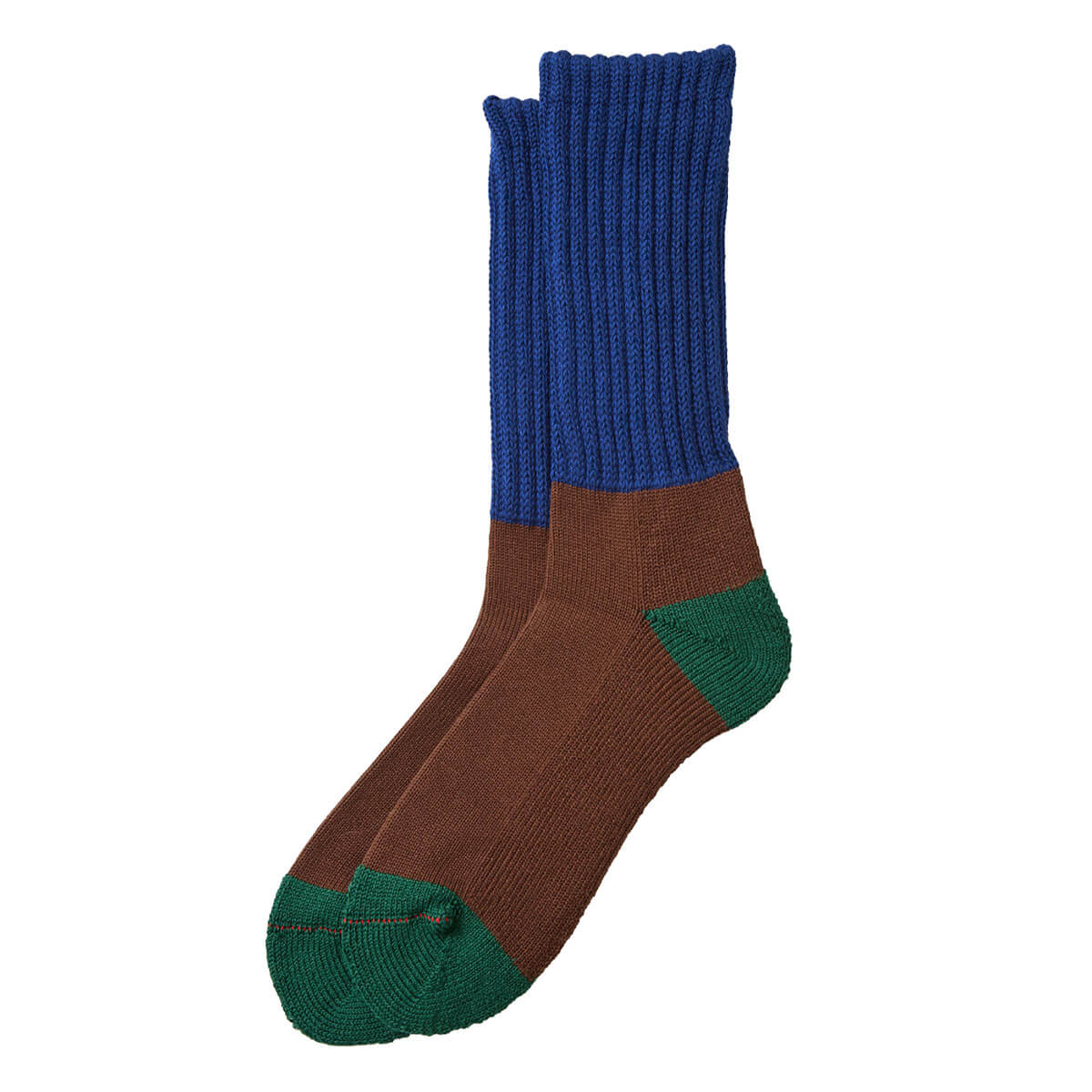 Multi Loose Pile Crew Adult Socks in Blue / Brown by RoToTo