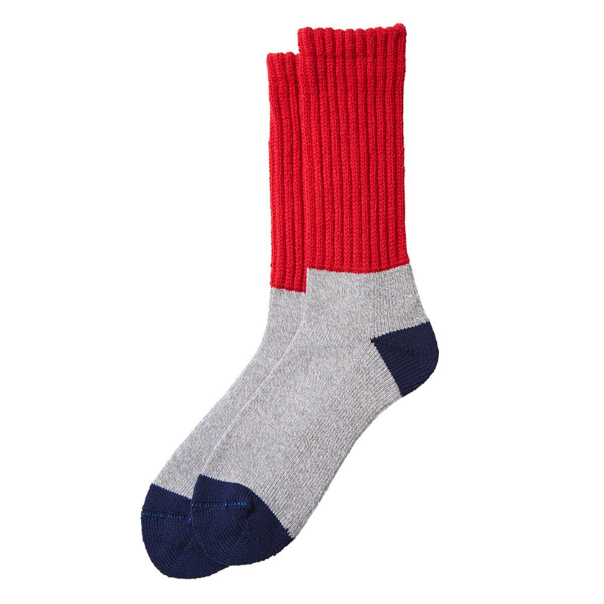 Multi Loose Pile Crew Adult Socks in Red / Gray by RoToTo