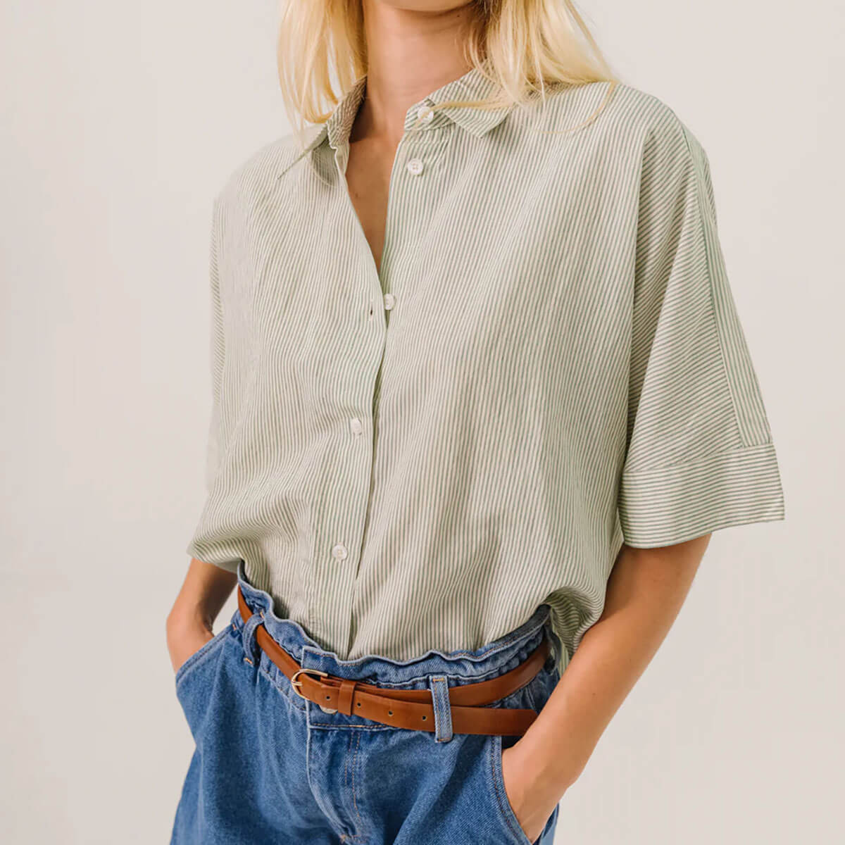 Ines Combava Shirt in Green by Sacrécoeur