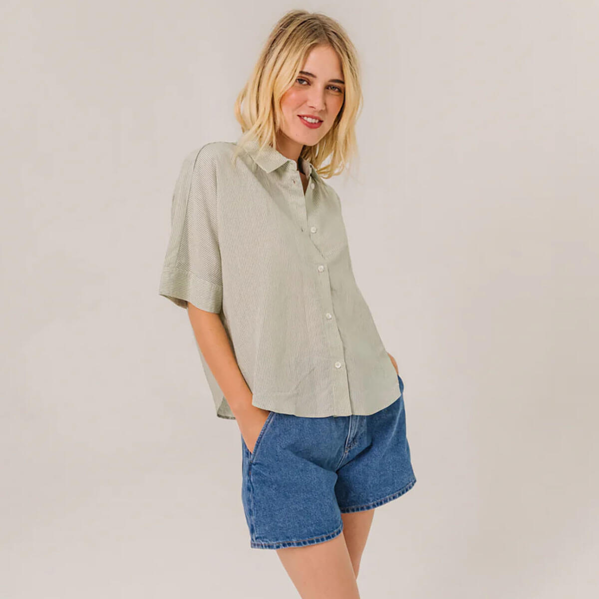 Ines Combava Shirt in Green by Sacrécoeur