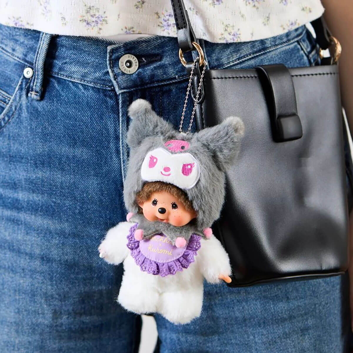 Monchhichi X Kuromi Keychain by Sekiguchi