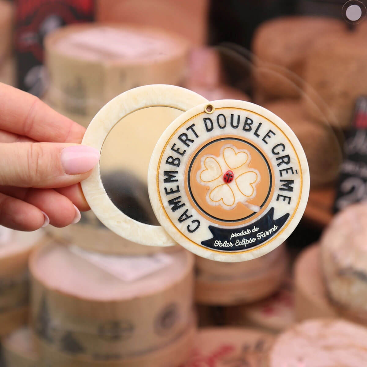 Camembert Compact Mirror by Solar Eclipse