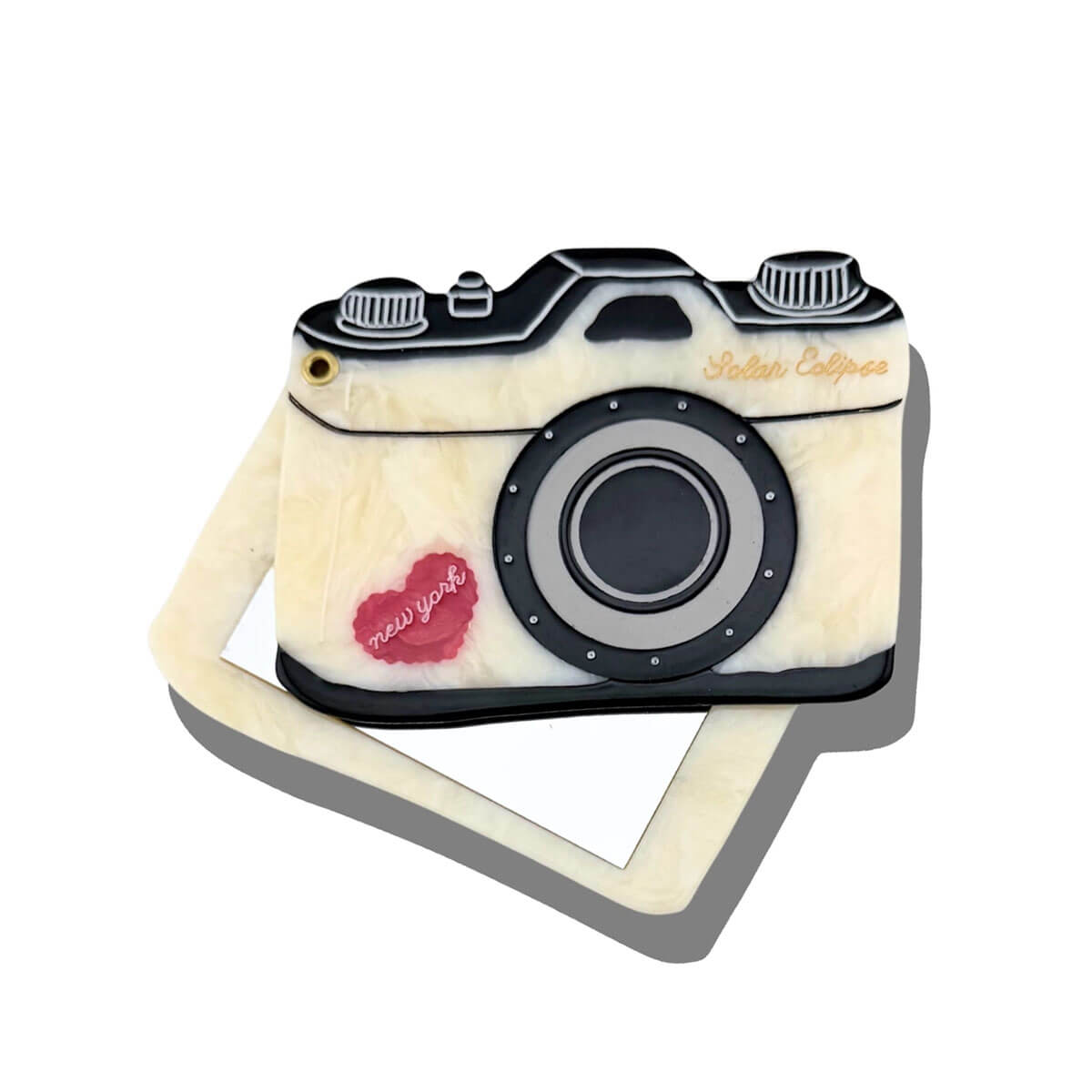 NY Vintage Camera Compact Mirror by Solar Eclipse
