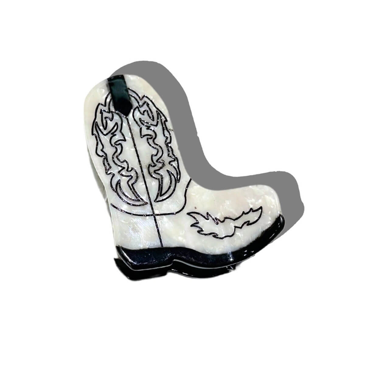 Cowboy Boot Hair Claw in White by Solar Eclipse