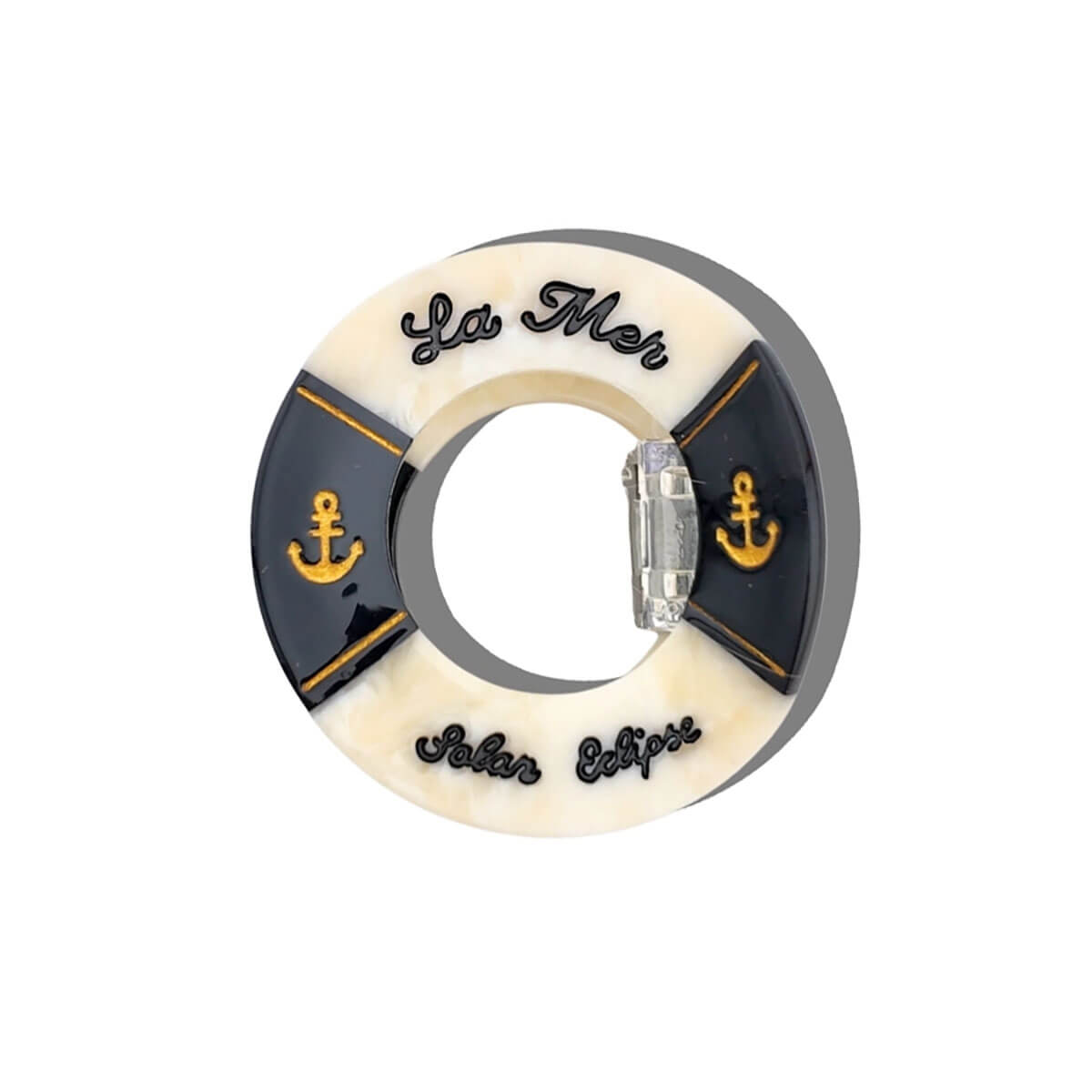 Life Ring Hair Claw in Black by Solar Eclipse