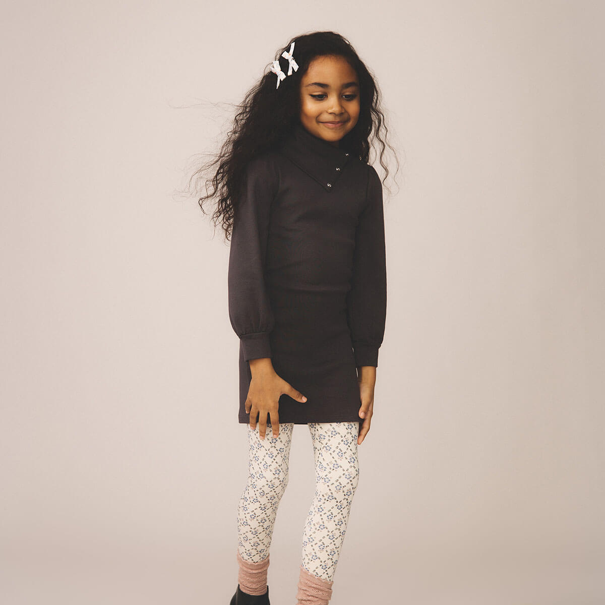 Pouf Turtleneck Dress in Dusk by Soor Ploom