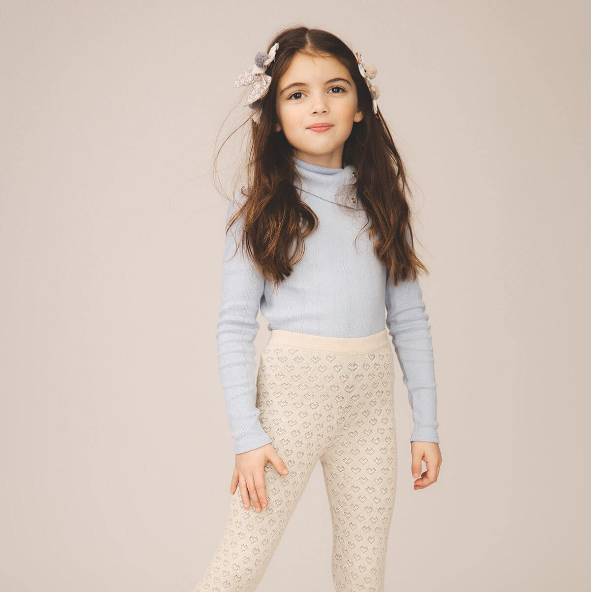 Pouf Turtleneck in Talc Pointelle by Soor Ploom