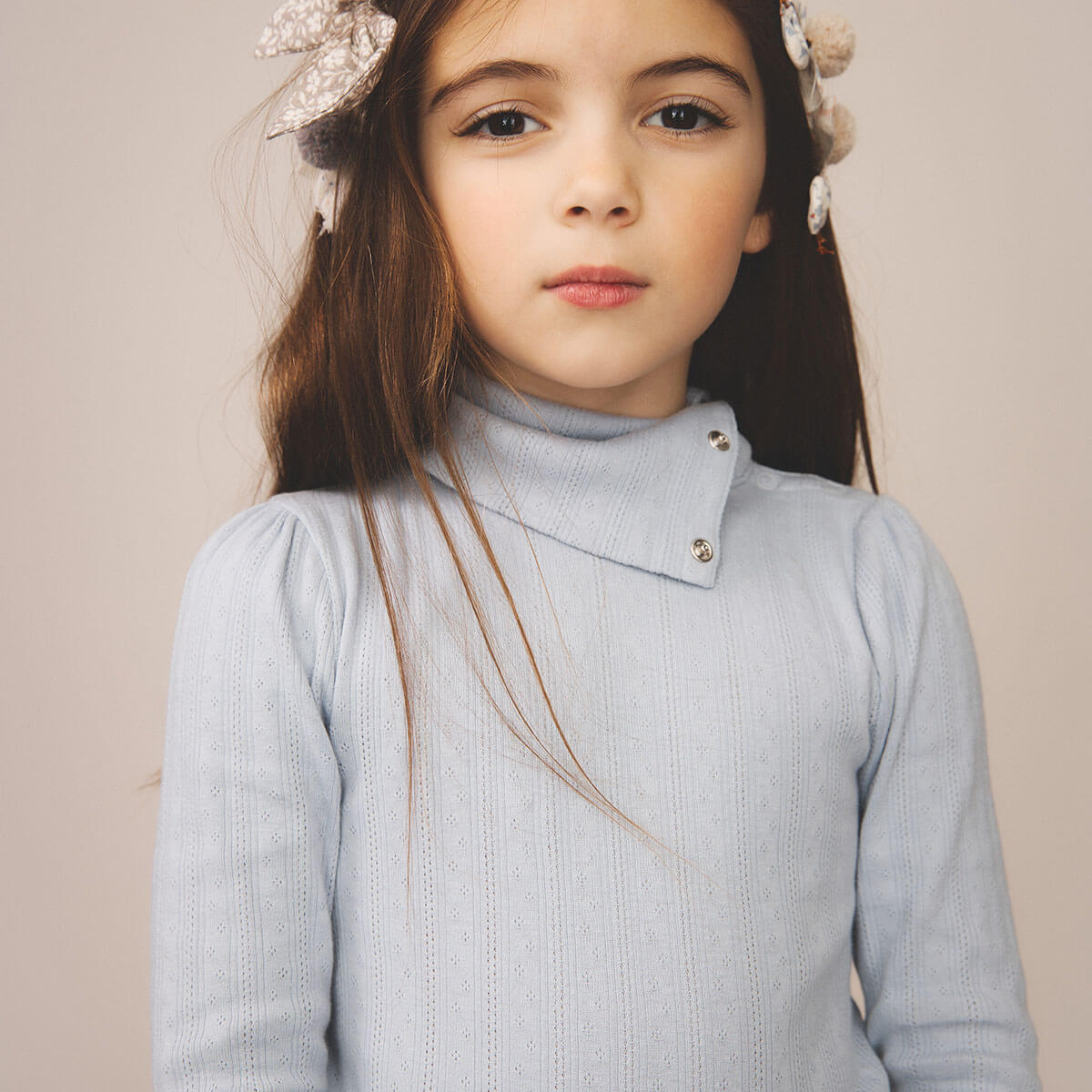 Pouf Turtleneck in Talc Pointelle by Soor Ploom