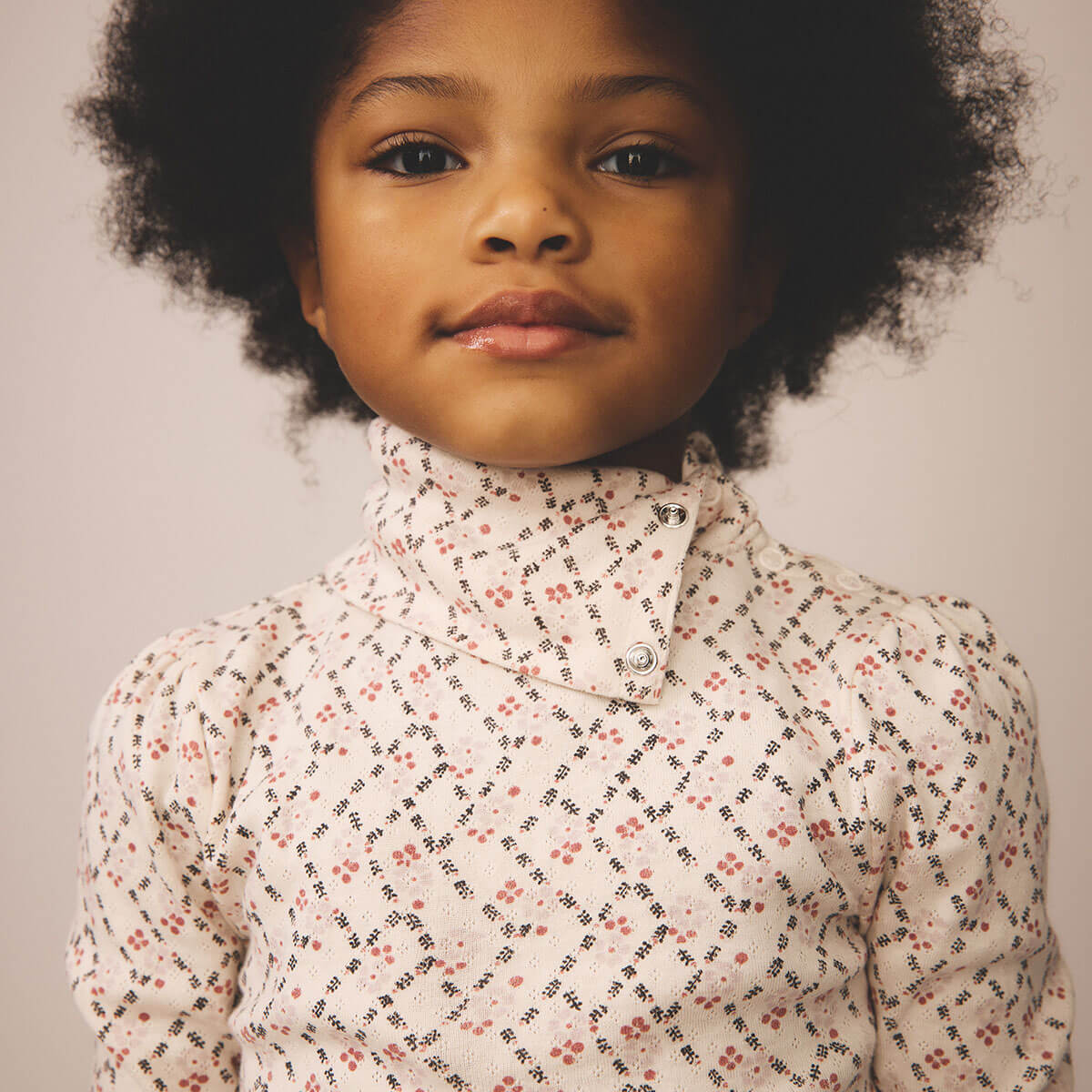 Pouf Turtleneck in Trellis Print / Ladybird by Soor Ploom