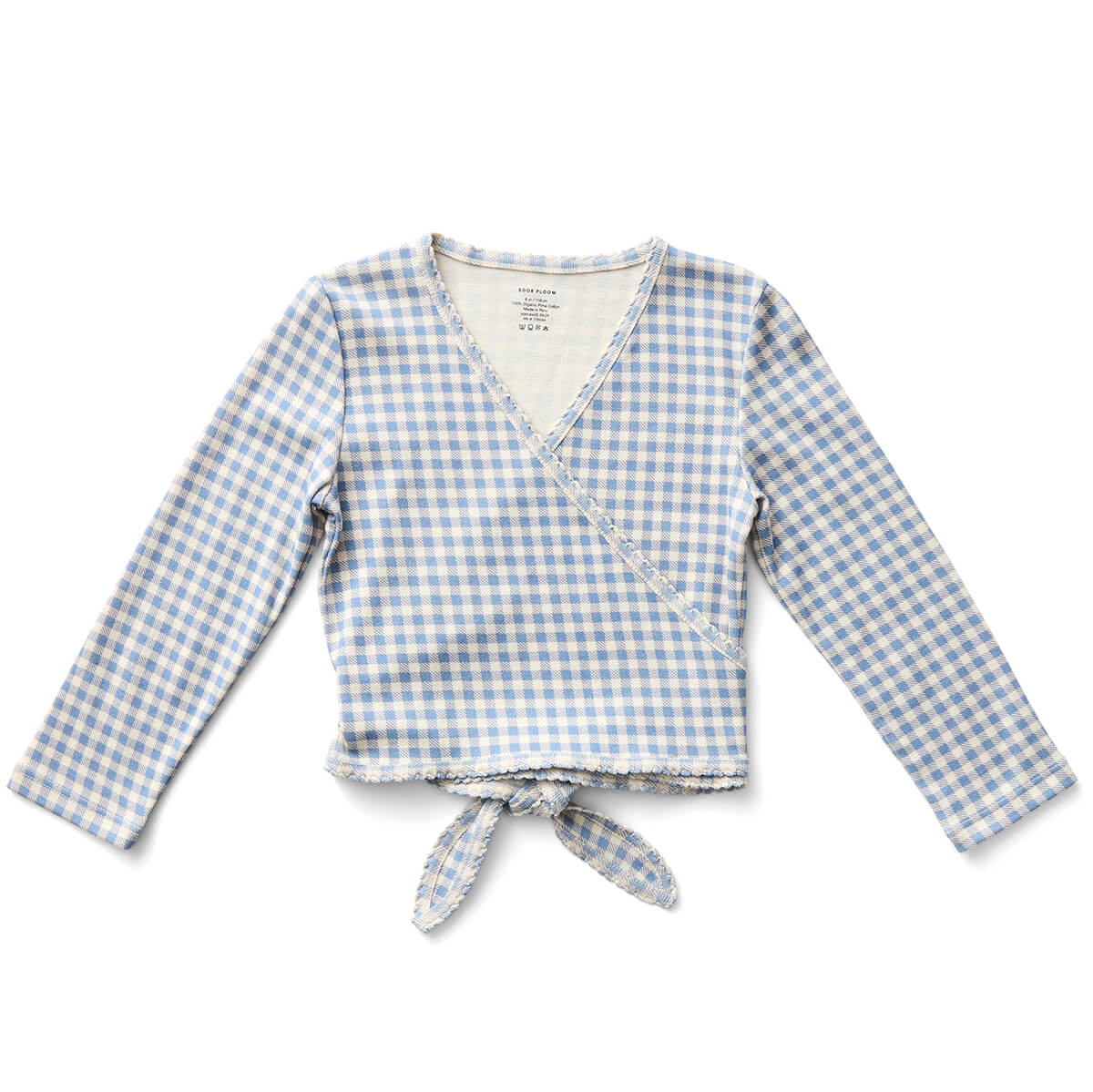 Wrap Tee in Gingham Print / Powder by Soor Ploom