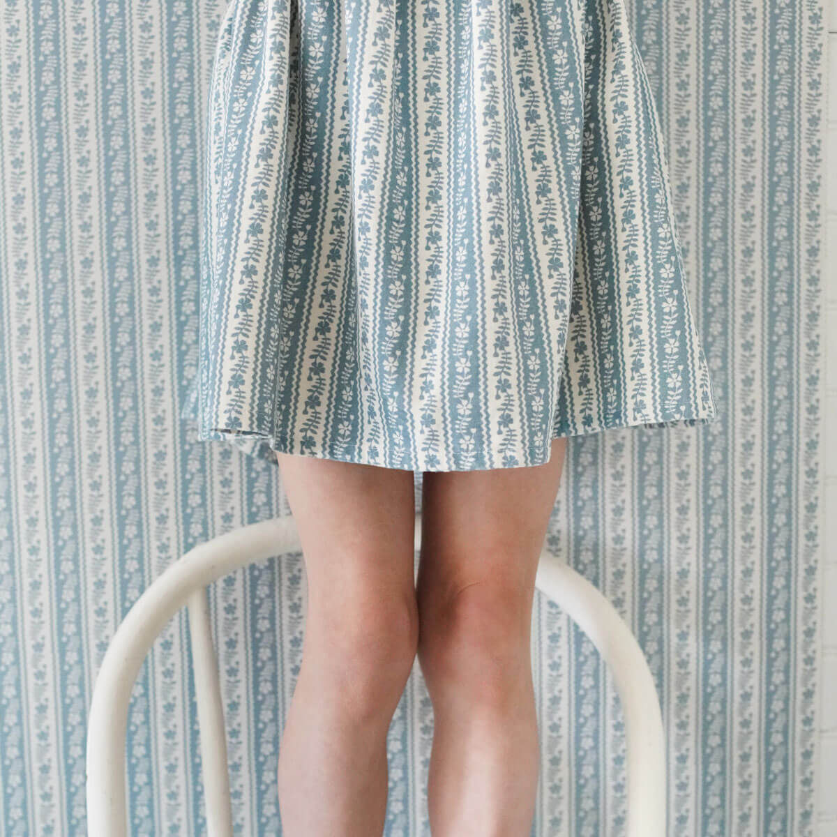 Eloise Pinafore in Lattice Print Azul by Soor Ploom