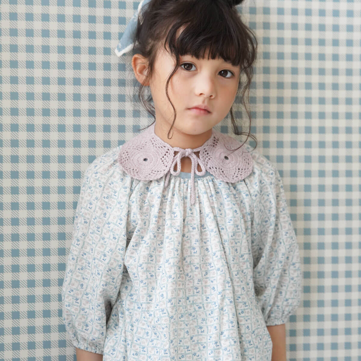 Peasant Tunic in Flower Press Print Azul by Soor Ploom
