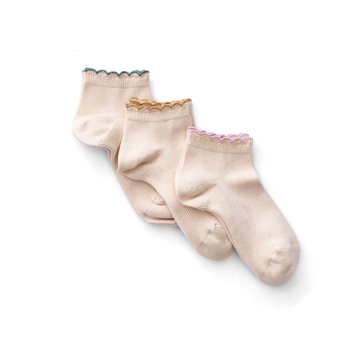 Picot Anklet Sock Set in Seasonal Colour Mix by Soor Ploom