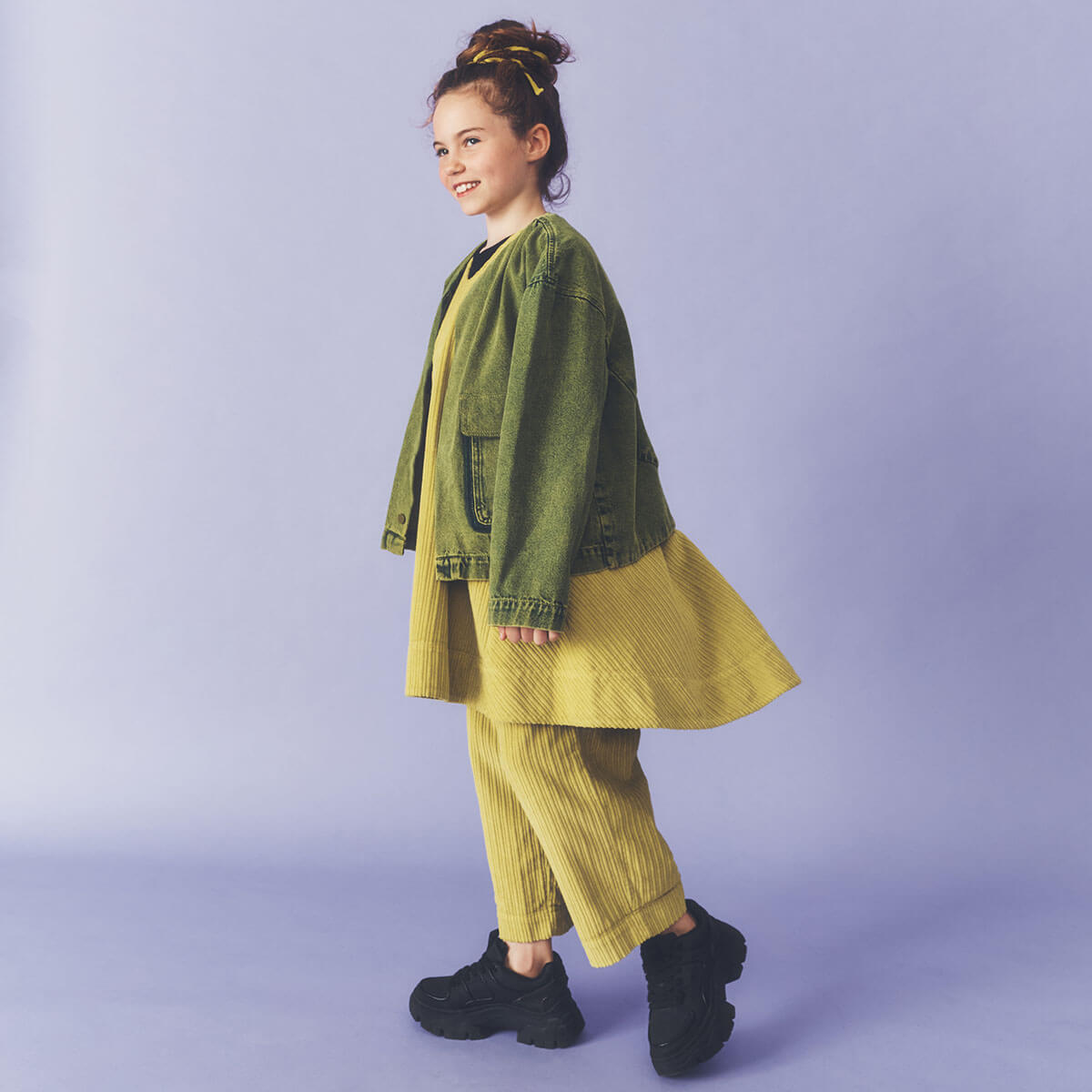 Artemis Overdye Denim Jacket in Acid Green by Studio Koter