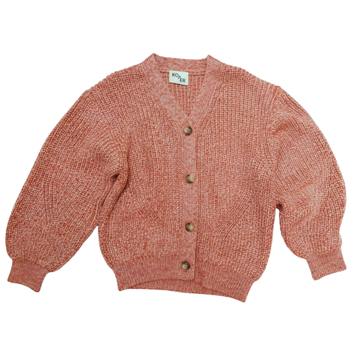 Ellis Chunky Knit Cardigan in Rust / Lilac by Studio Koter