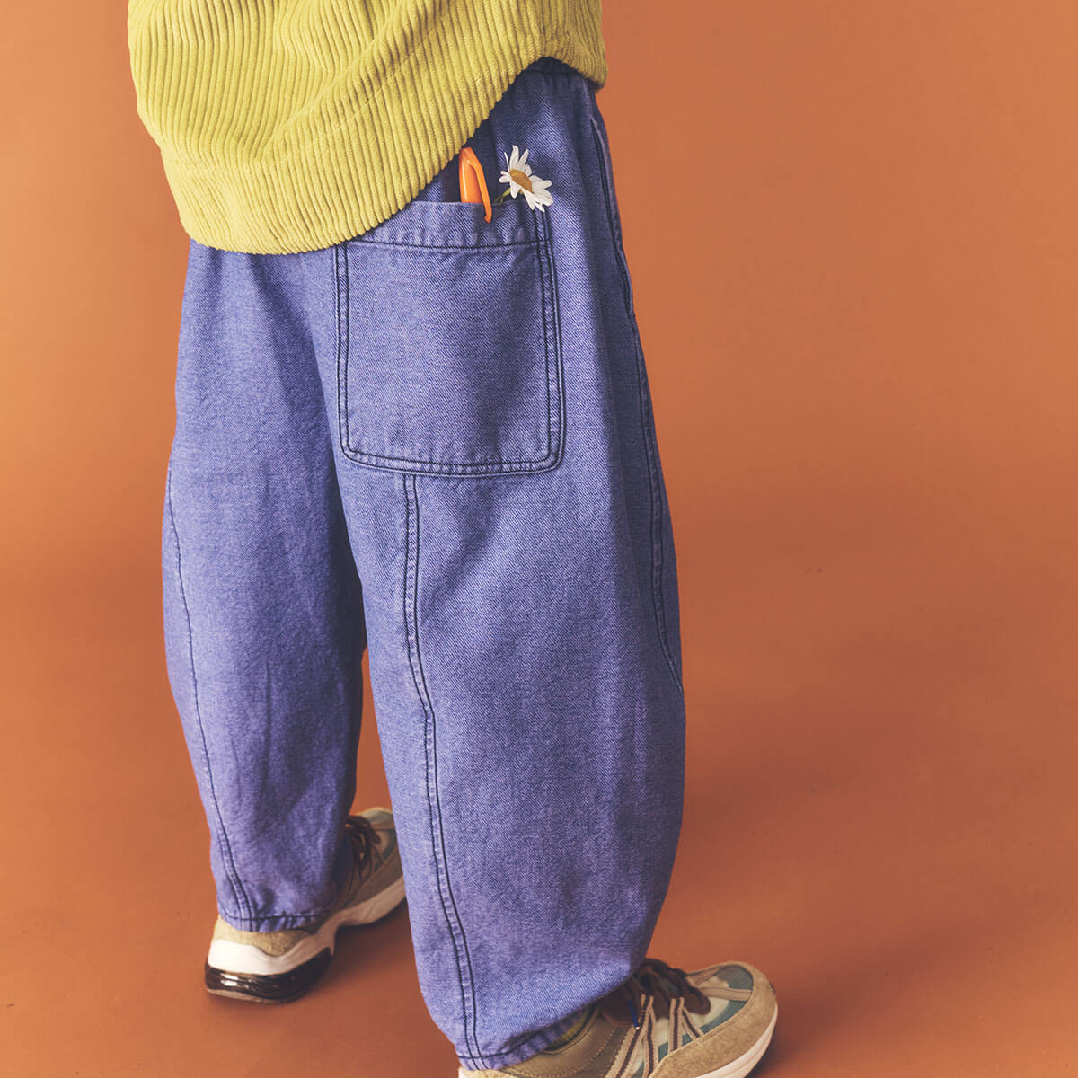 Manu Overdye Denim Trousers in Lilac by Studio Koter