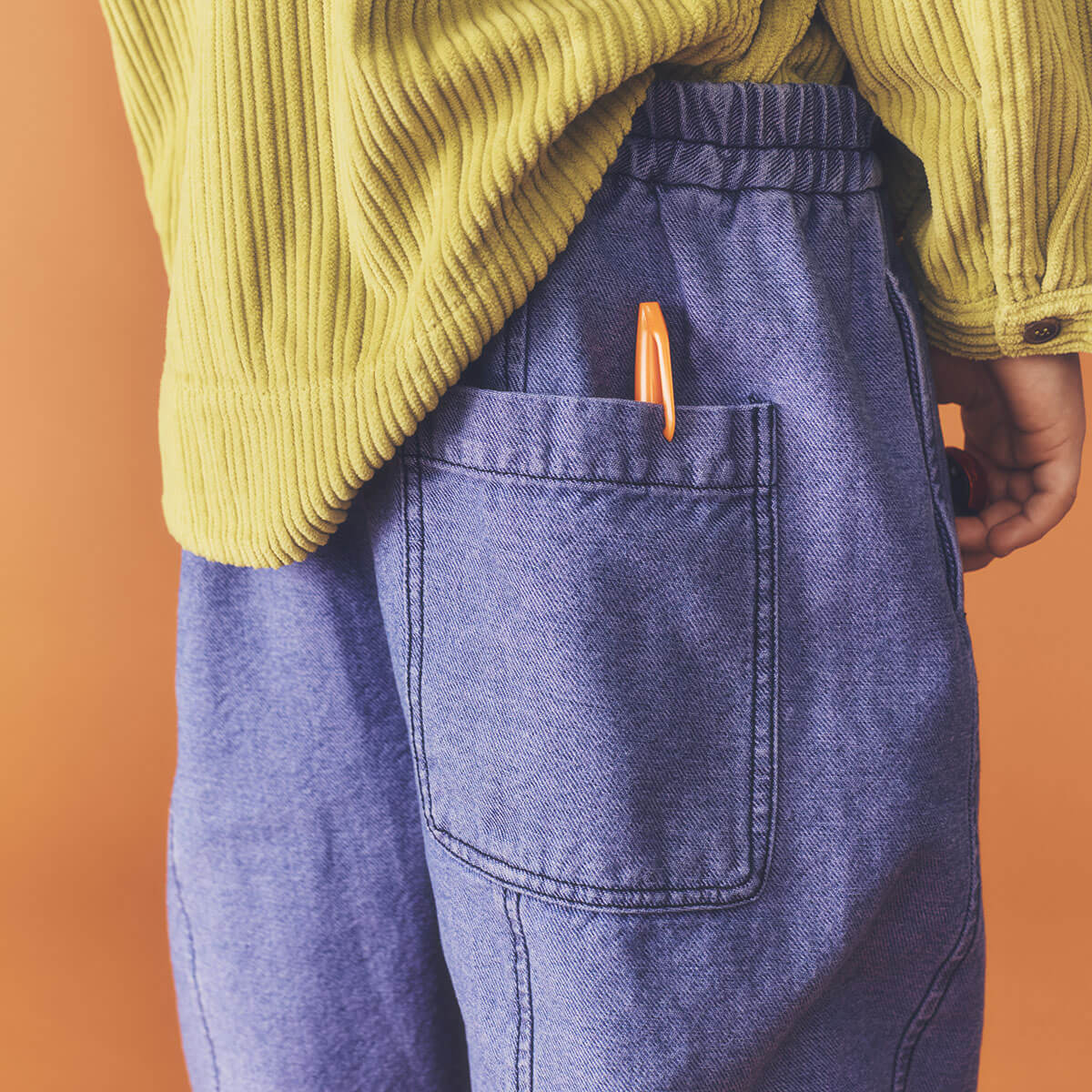 Manu Overdye Denim Trousers in Lilac by Studio Koter