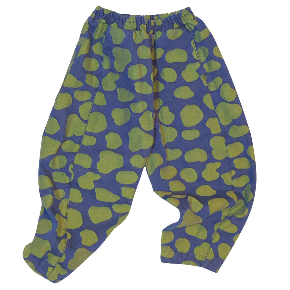 Manu Barrel Leg Trousers in Denim Dot by Studio Koter
