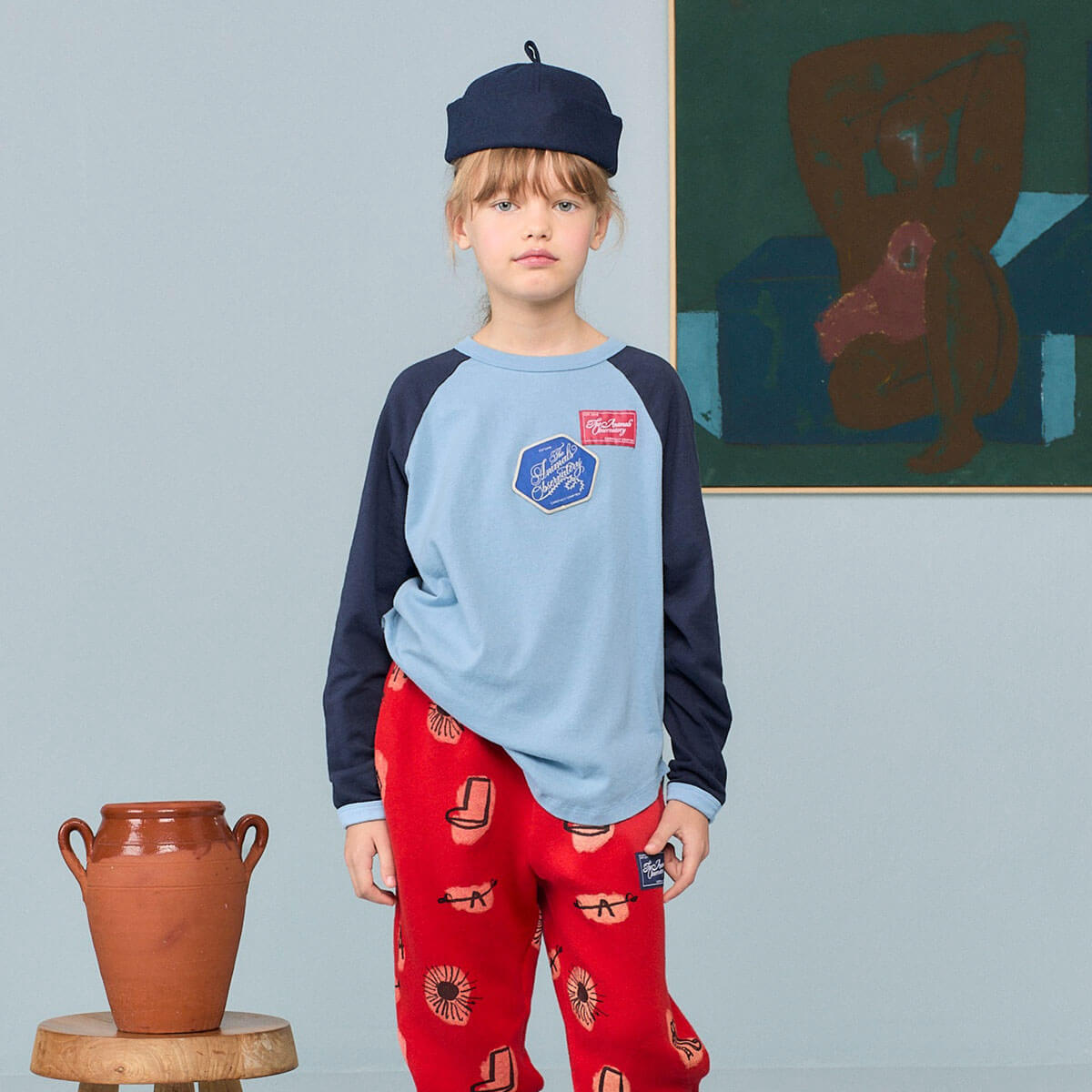 Anteater Kid Long Sleeve T-Shirt in Dusty Blue by The Animals Observatory