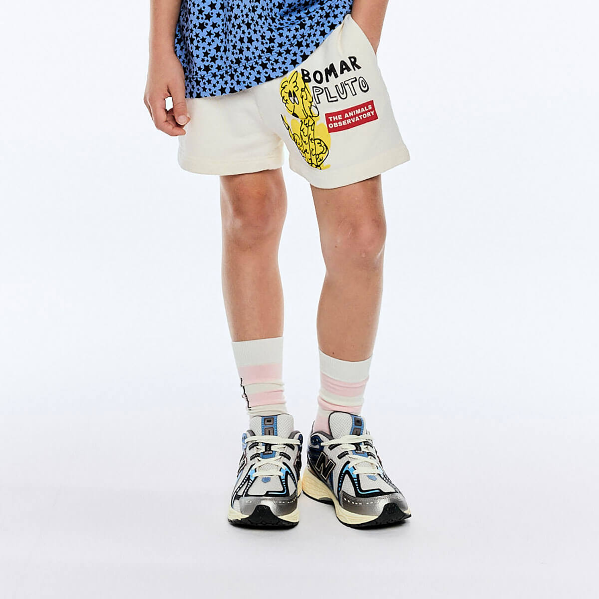 Worm Kid Socks in White Stripes by The Animals Observatory