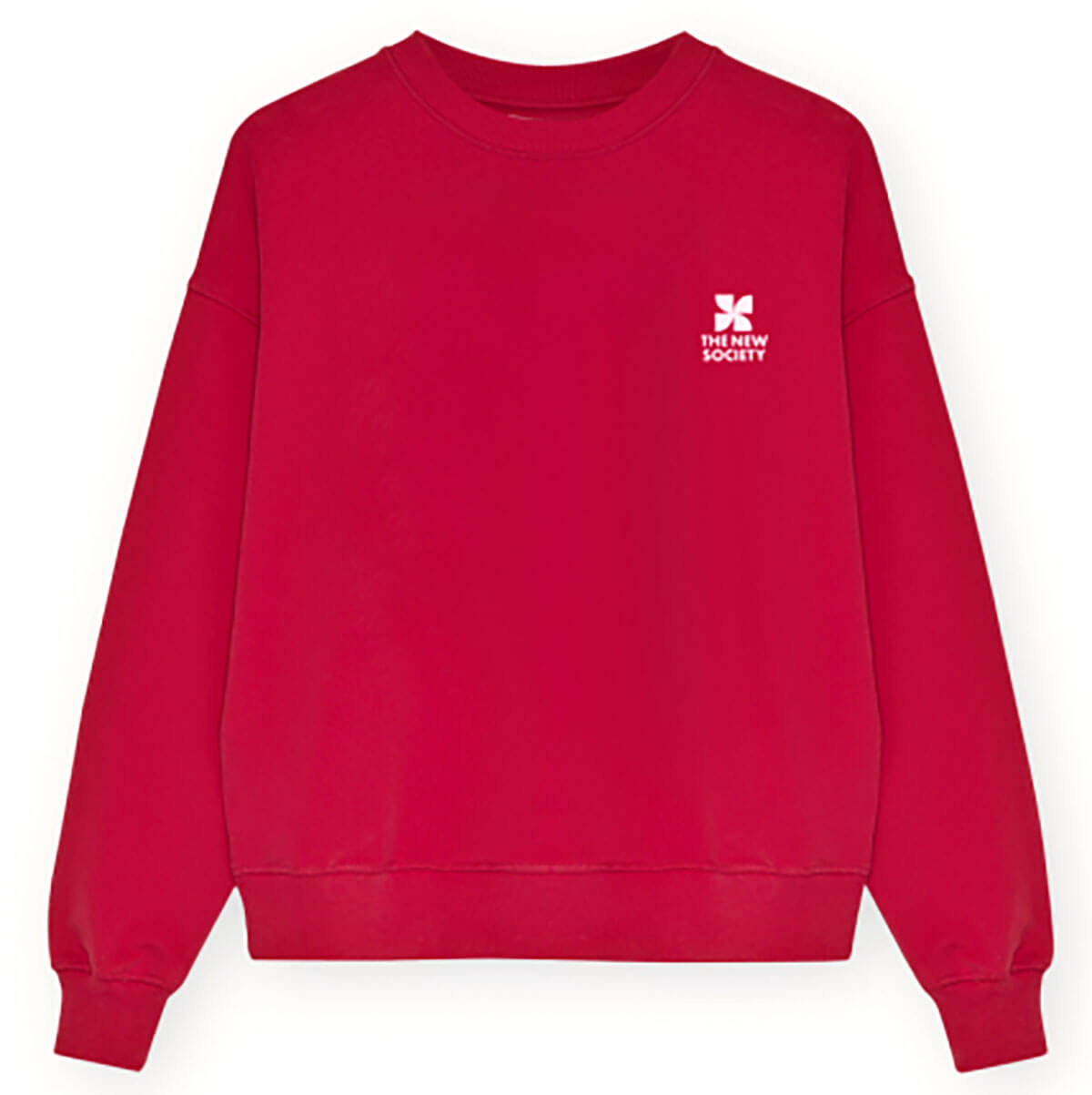 TNS Logo Sweatshirt in Tulip Red by The New Society Womenswear