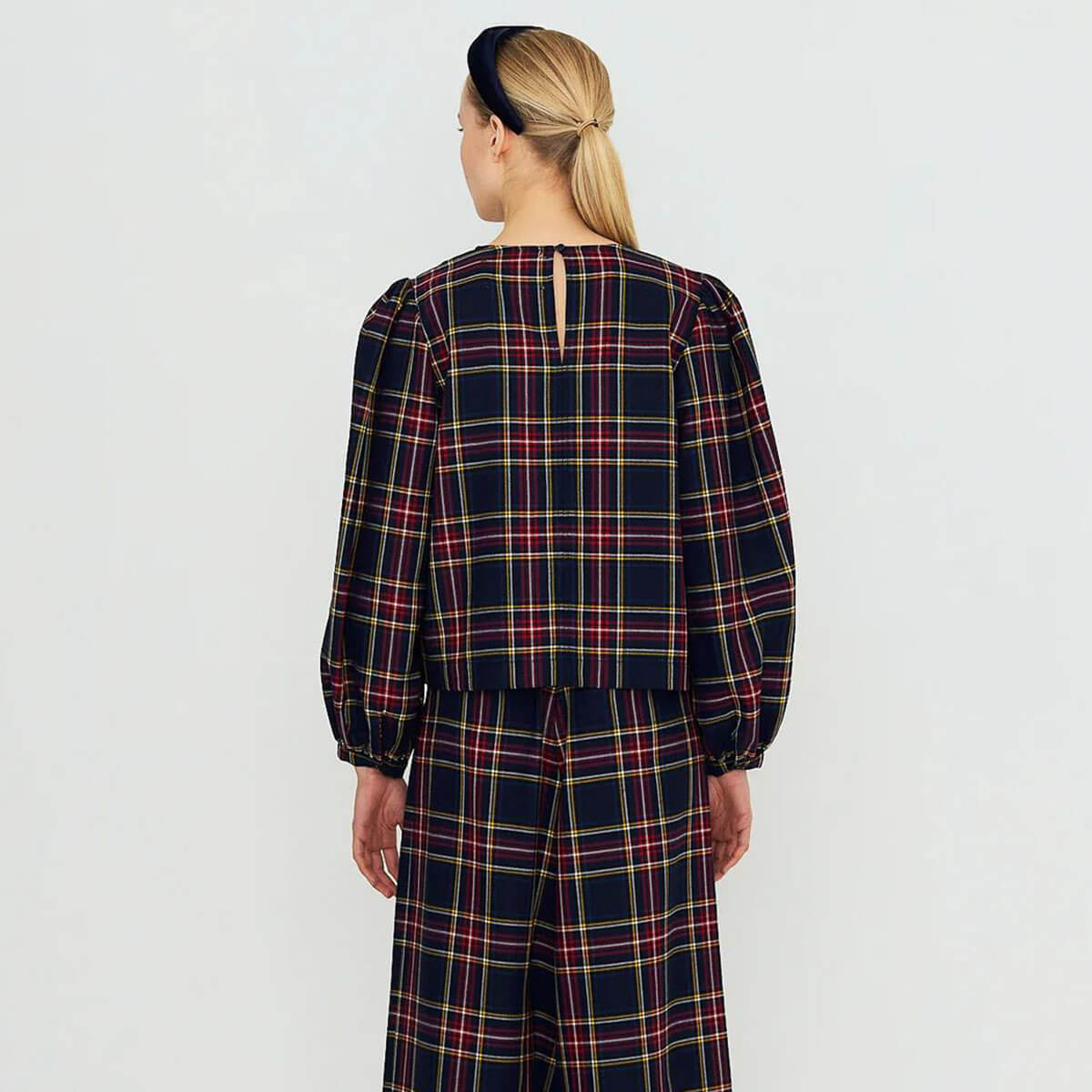 Check Puff Sleeves Blouse by The Tiny Big Sister