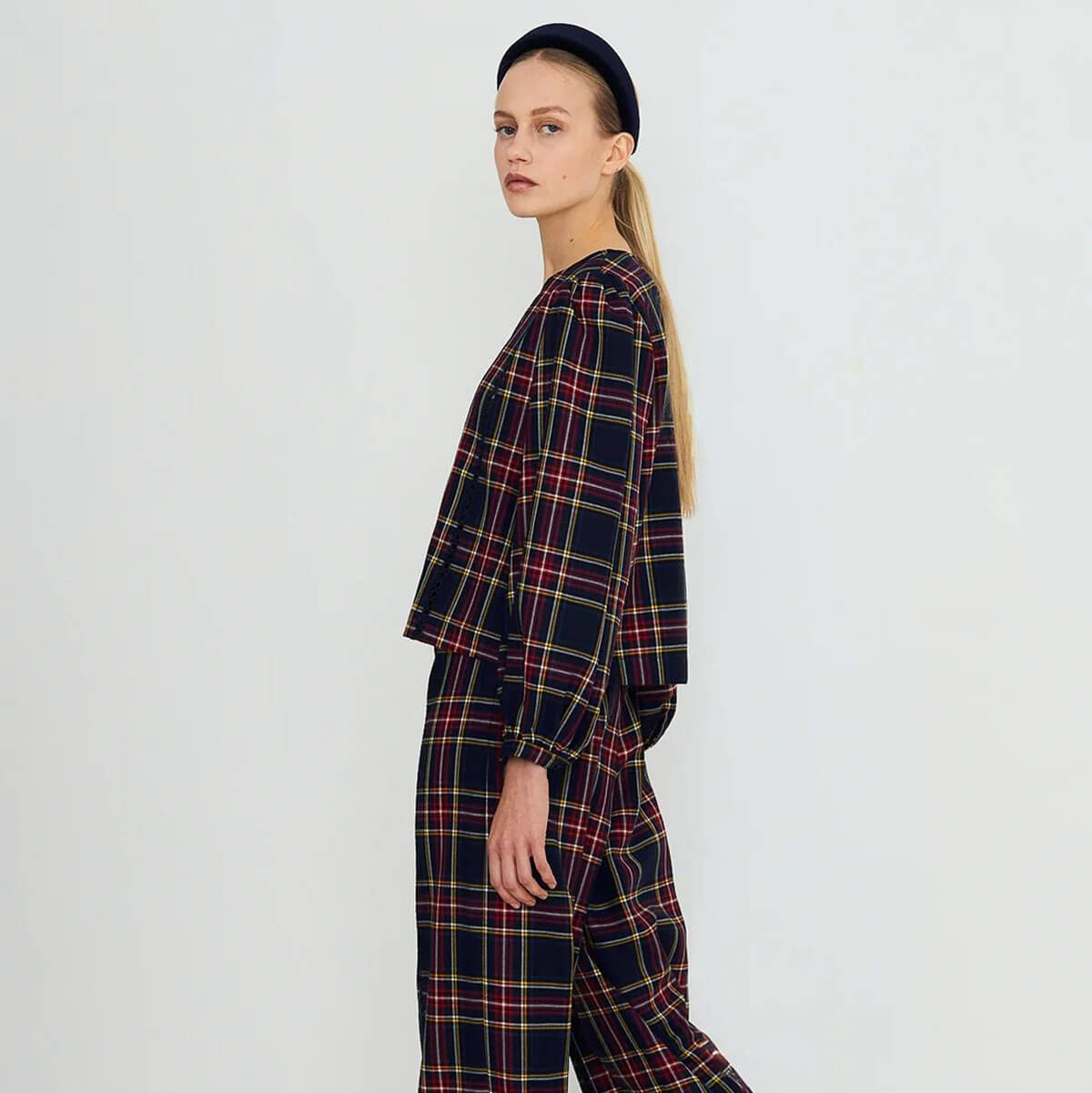 Check Puff Sleeves Blouse by The Tiny Big Sister