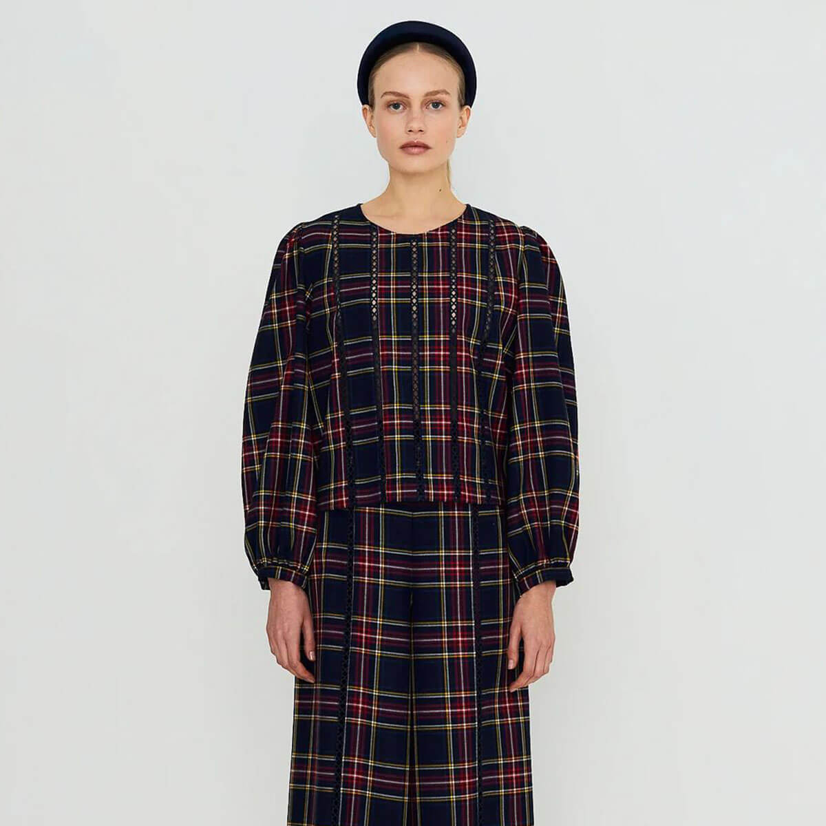Check Puff Sleeves Blouse by The Tiny Big Sister