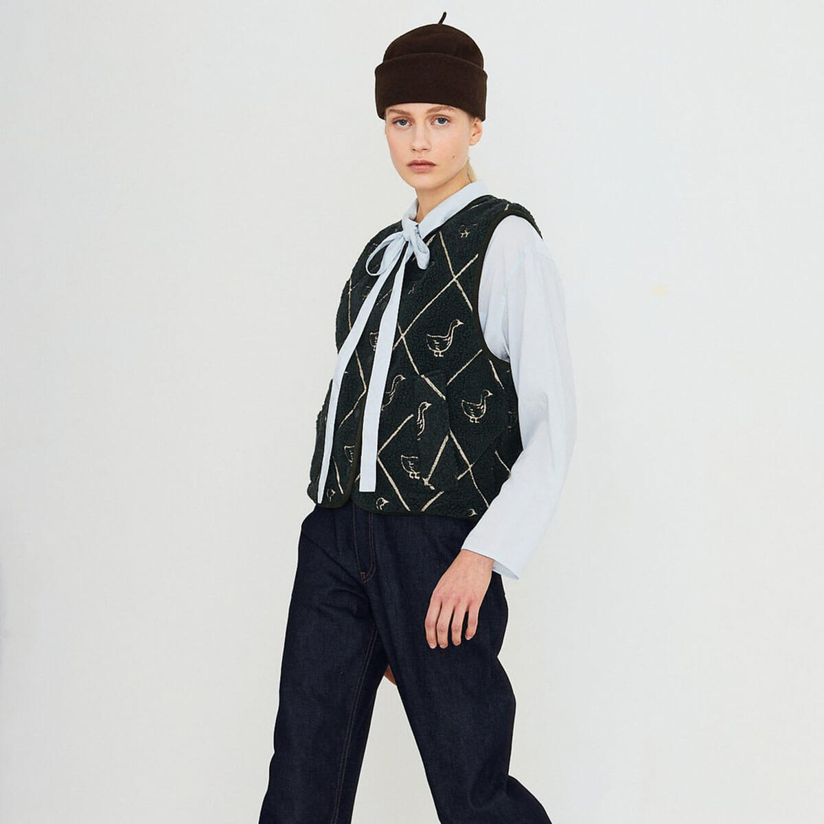Diamond Geese Sherpa Vest by The Tiny Big Sister