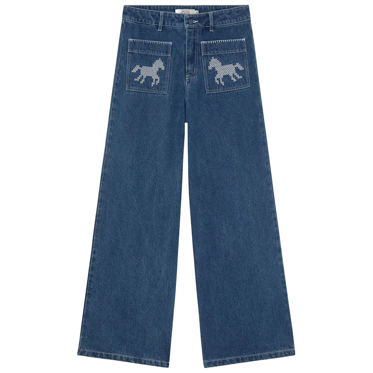 Embroidered Horses Denim Pants by The Tiny Big Sister