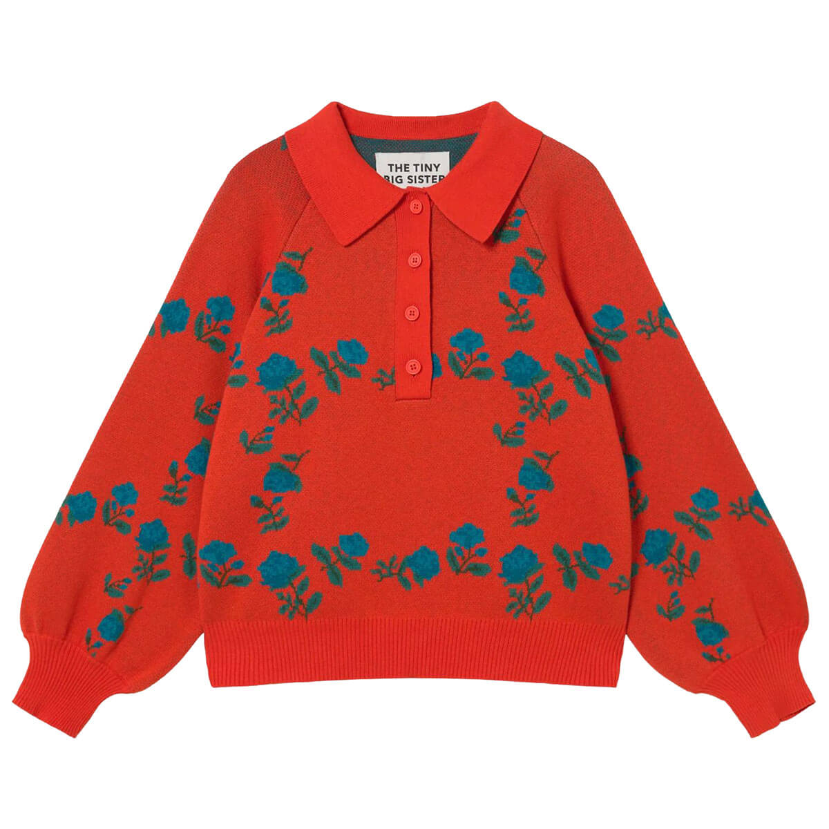 Roses Polo Sweater in Red by The Tiny Big Sister