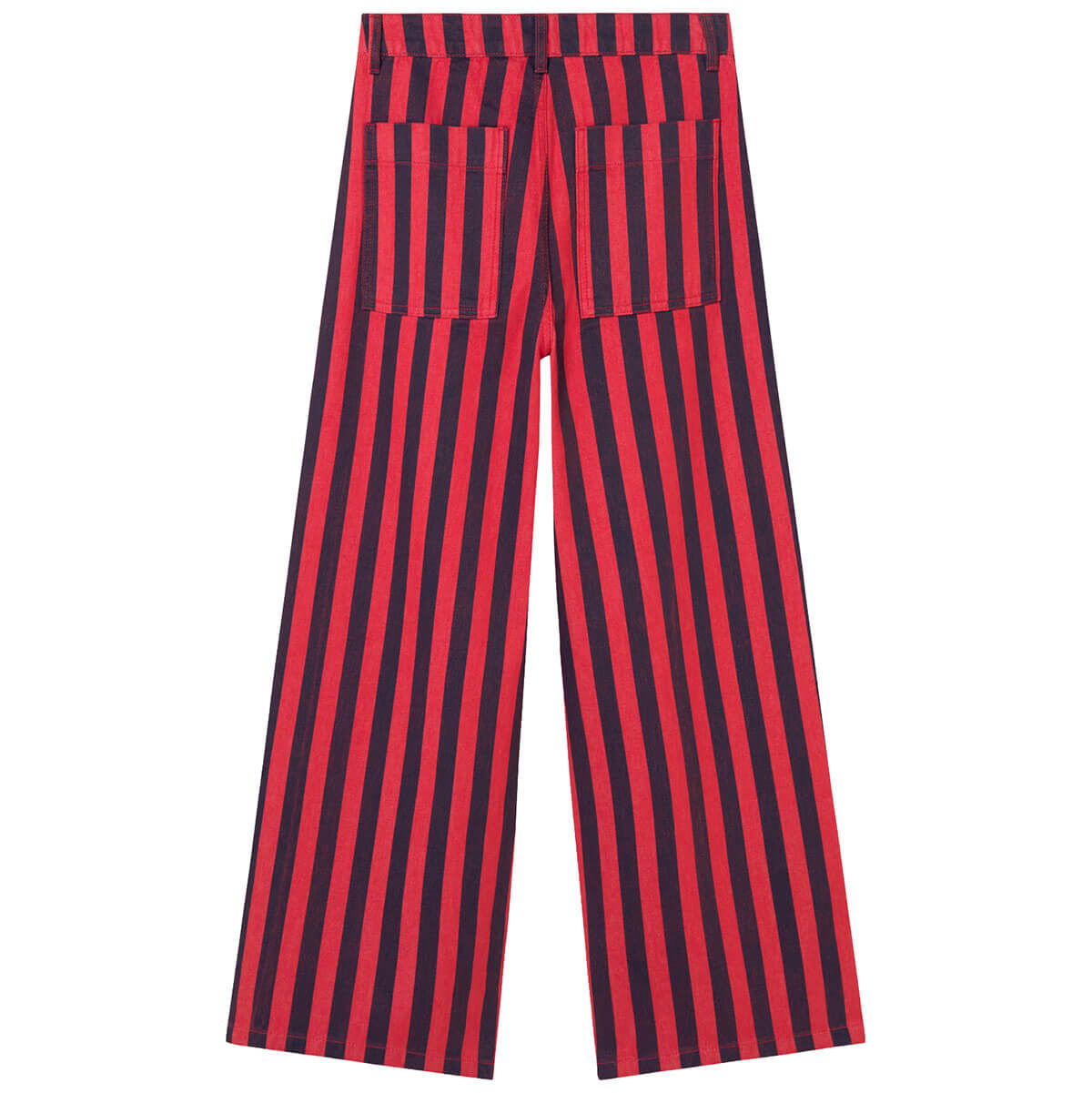 Stripes Denim Pants in Dark Red / Navy by The Tiny Big Sister