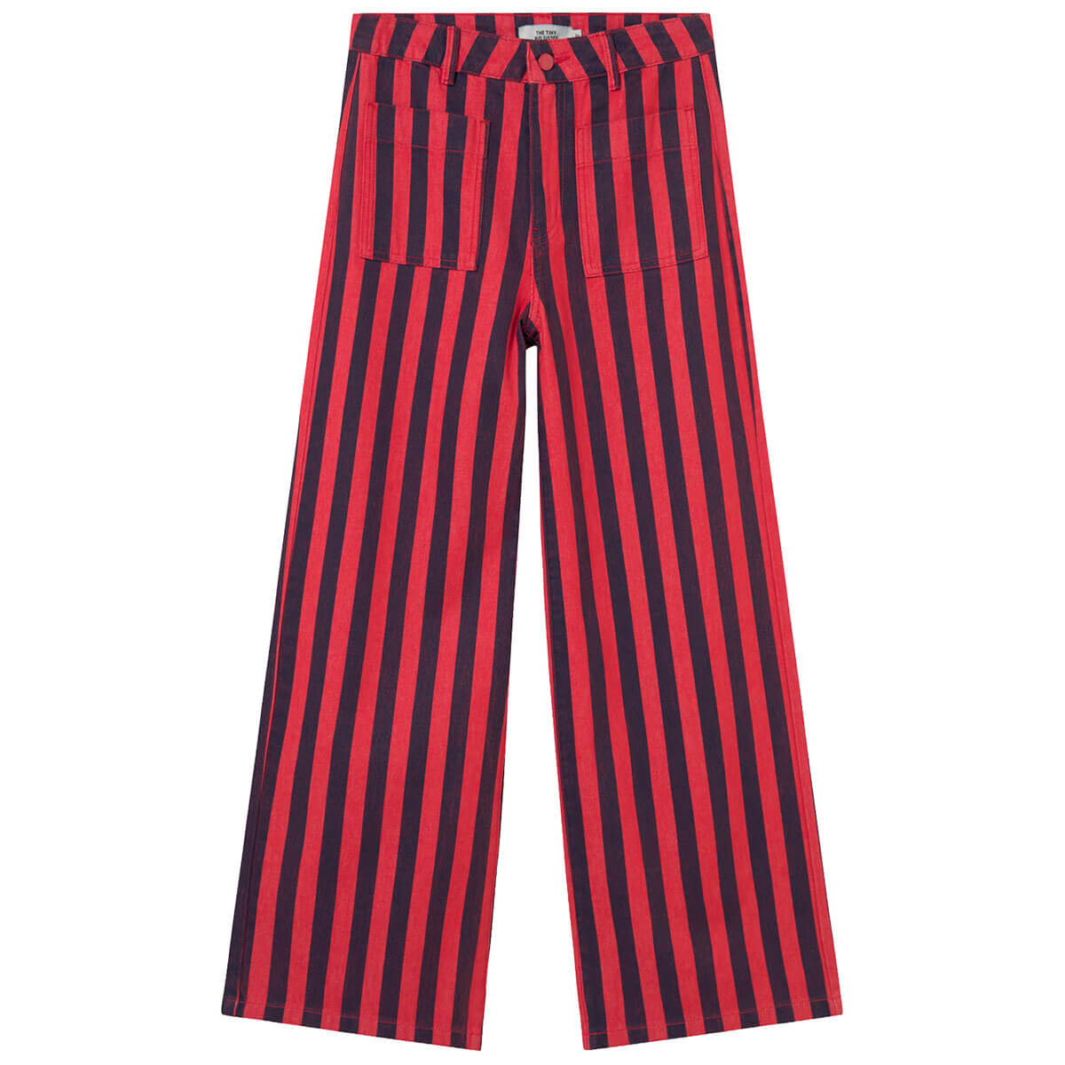 Stripes Denim Pants in Dark Red / Navy by The Tiny Big Sister
