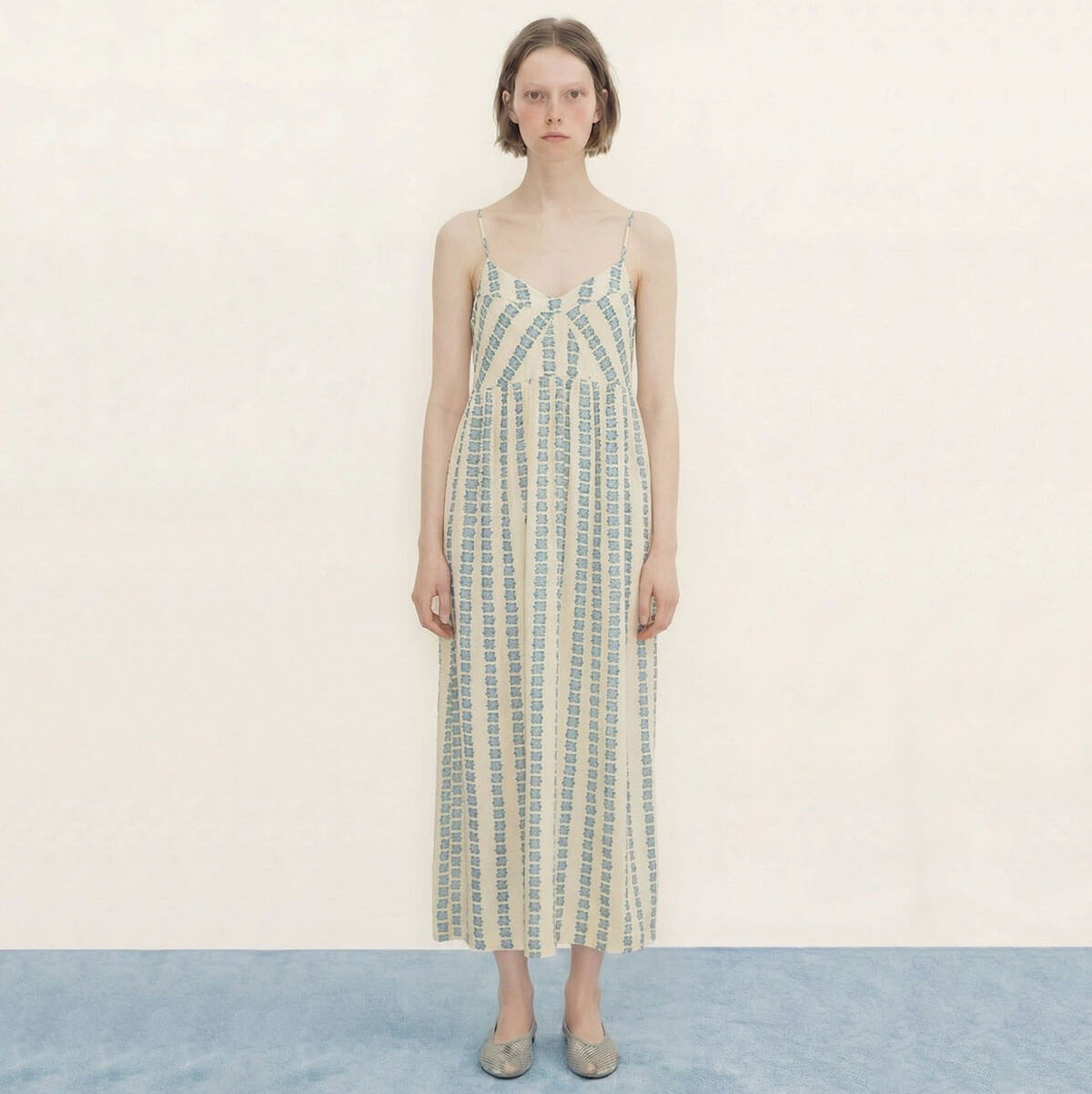 Flowers Straps Dress in Pastel Yellow by The Tiny Big Sister