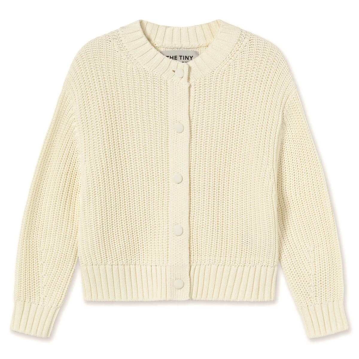 Round Neck Cardigan in Off White by The Tiny Big Sister