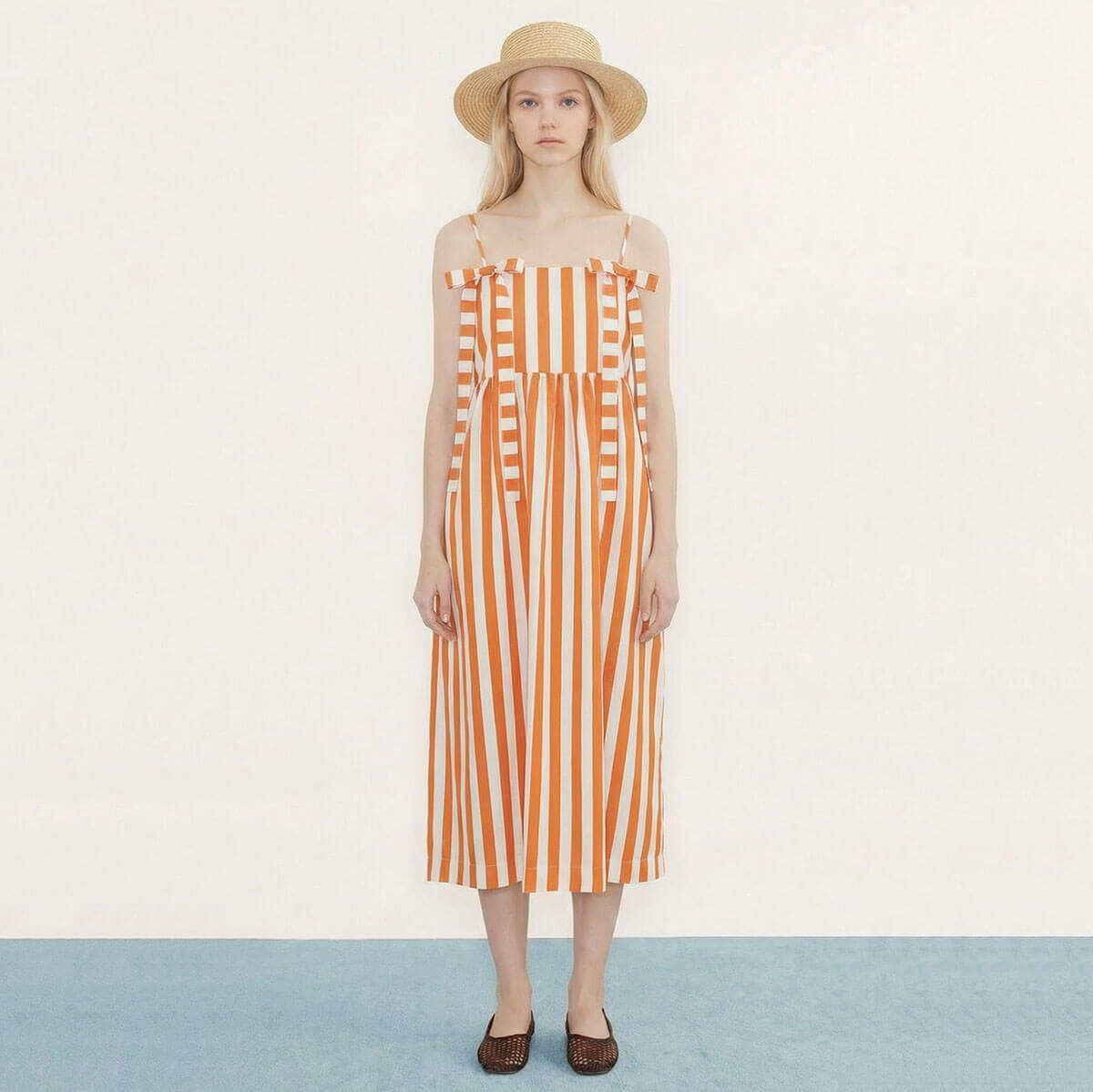Striped Bow Dress by The Tiny Big Sister