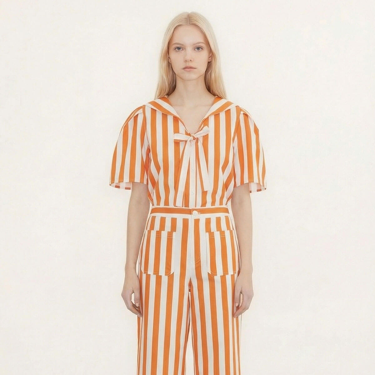 Striped Sailor Neck Blouse by The Tiny Big Sister