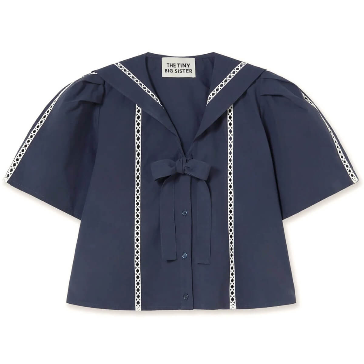 Sailor Neck Blouse in Navy by The Tiny Big Sister