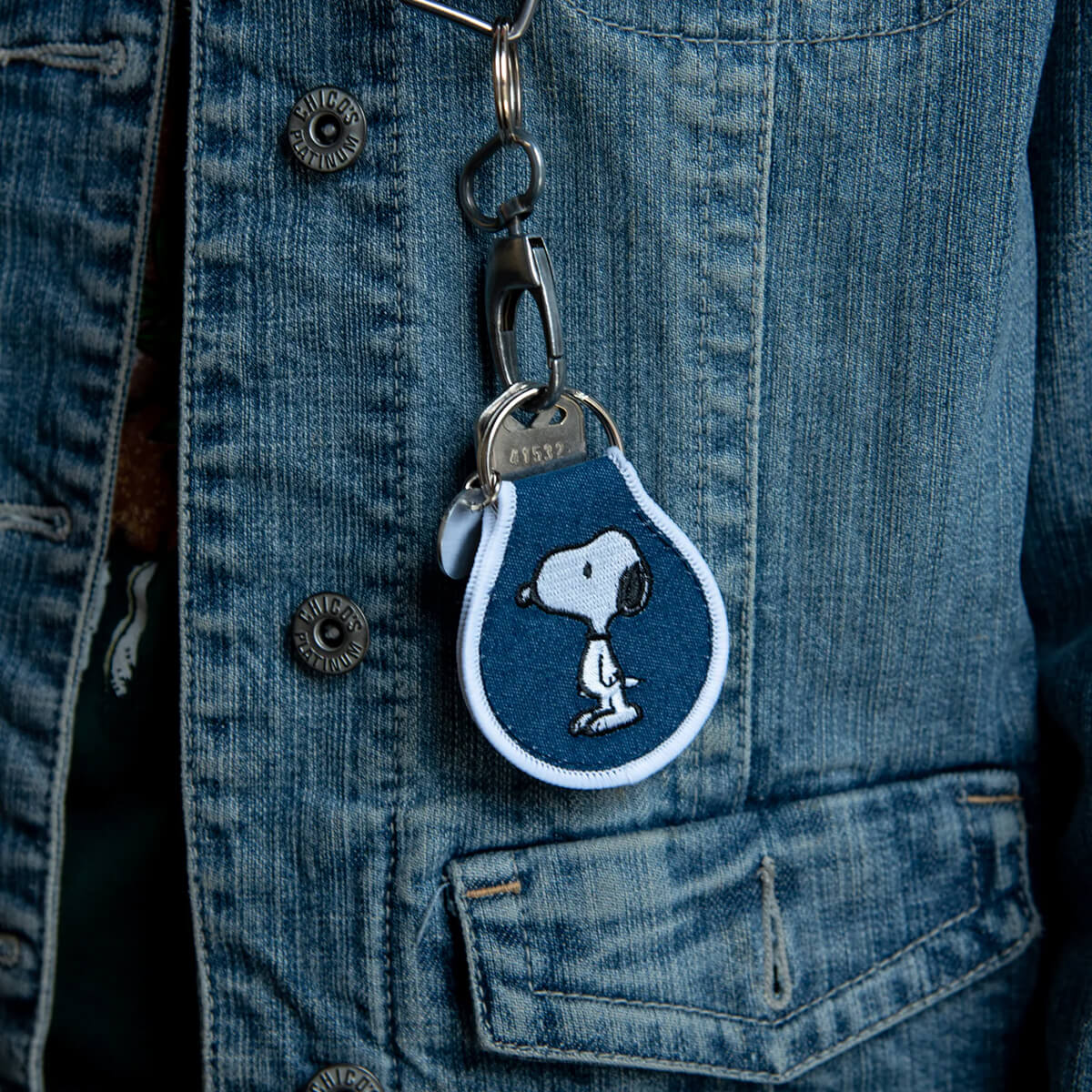 Snoopy Classic Patch Keychain by Three Potato Four X Peanuts