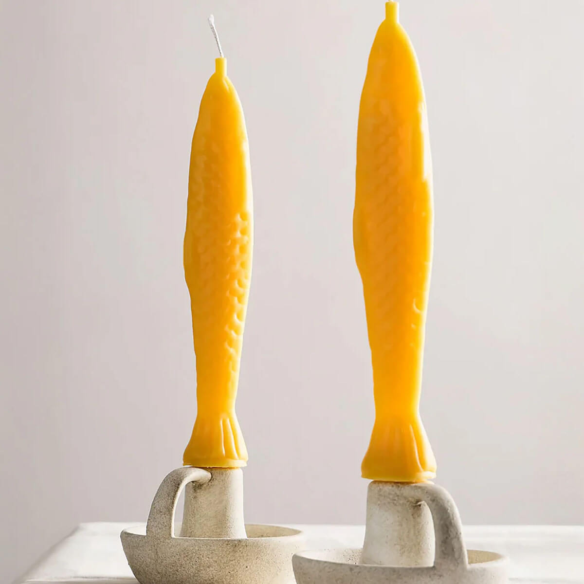 Fish Sticks Beeswax Taper Candles by Tinned Candle