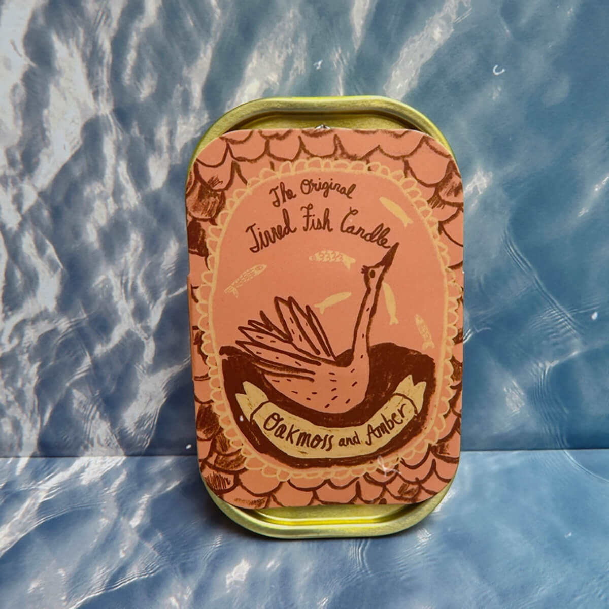 Oakmoss & Amber Tinned Fish Candle by Tinned Candle