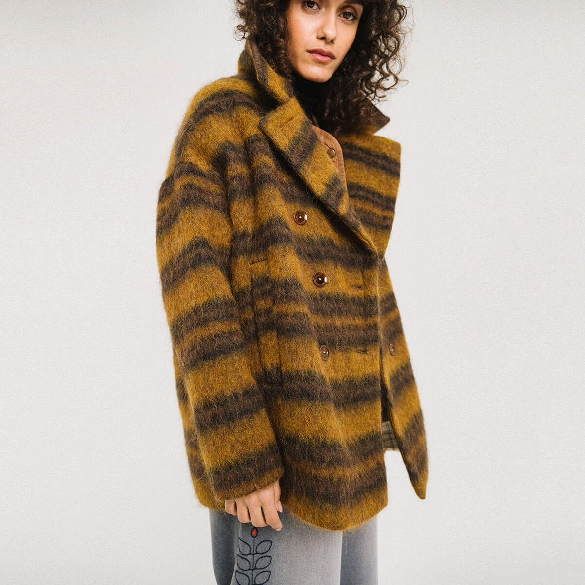 Bastille Harry Coat in Ochre by Tinsels