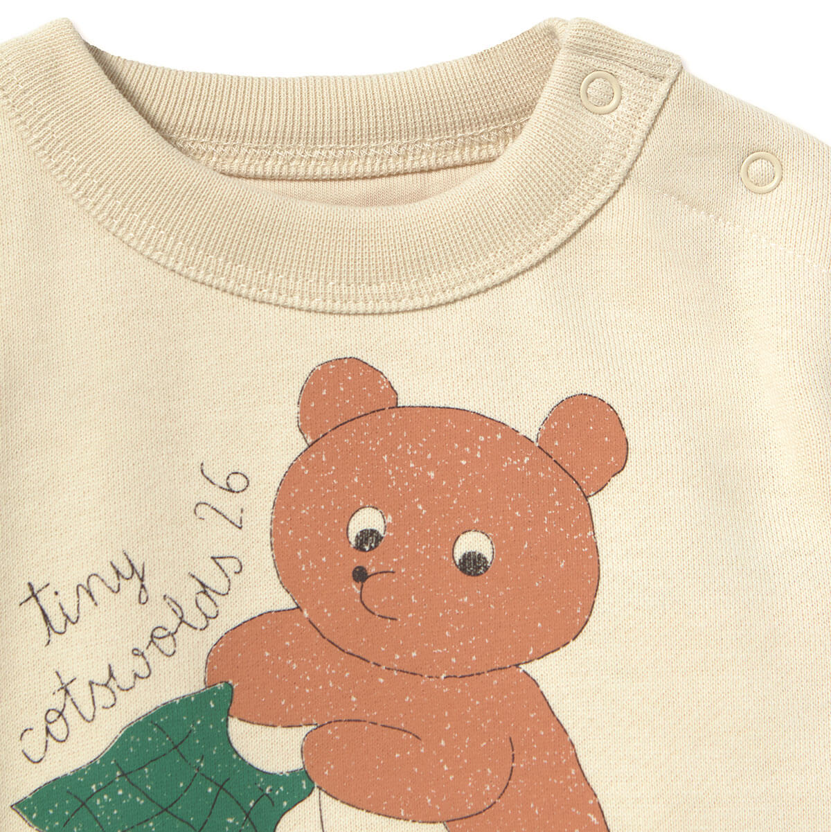 Bear Graphic Baby Sweatshirt in Sandstone by Tinycottons