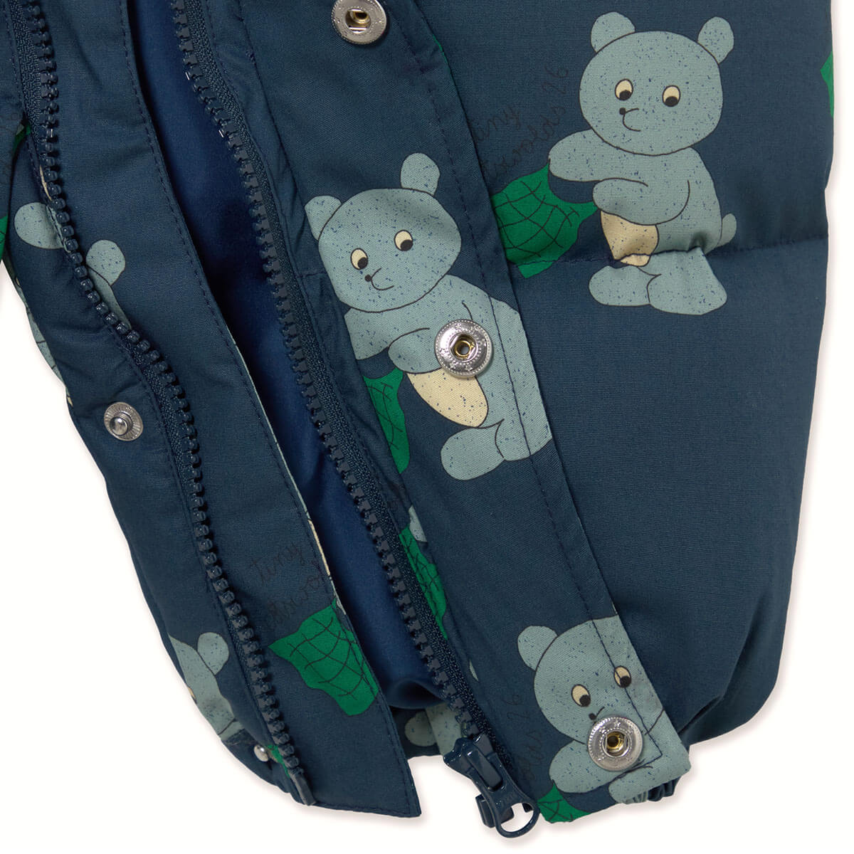 Bears Padded Baby Overall in Light Navy by Tinycottons