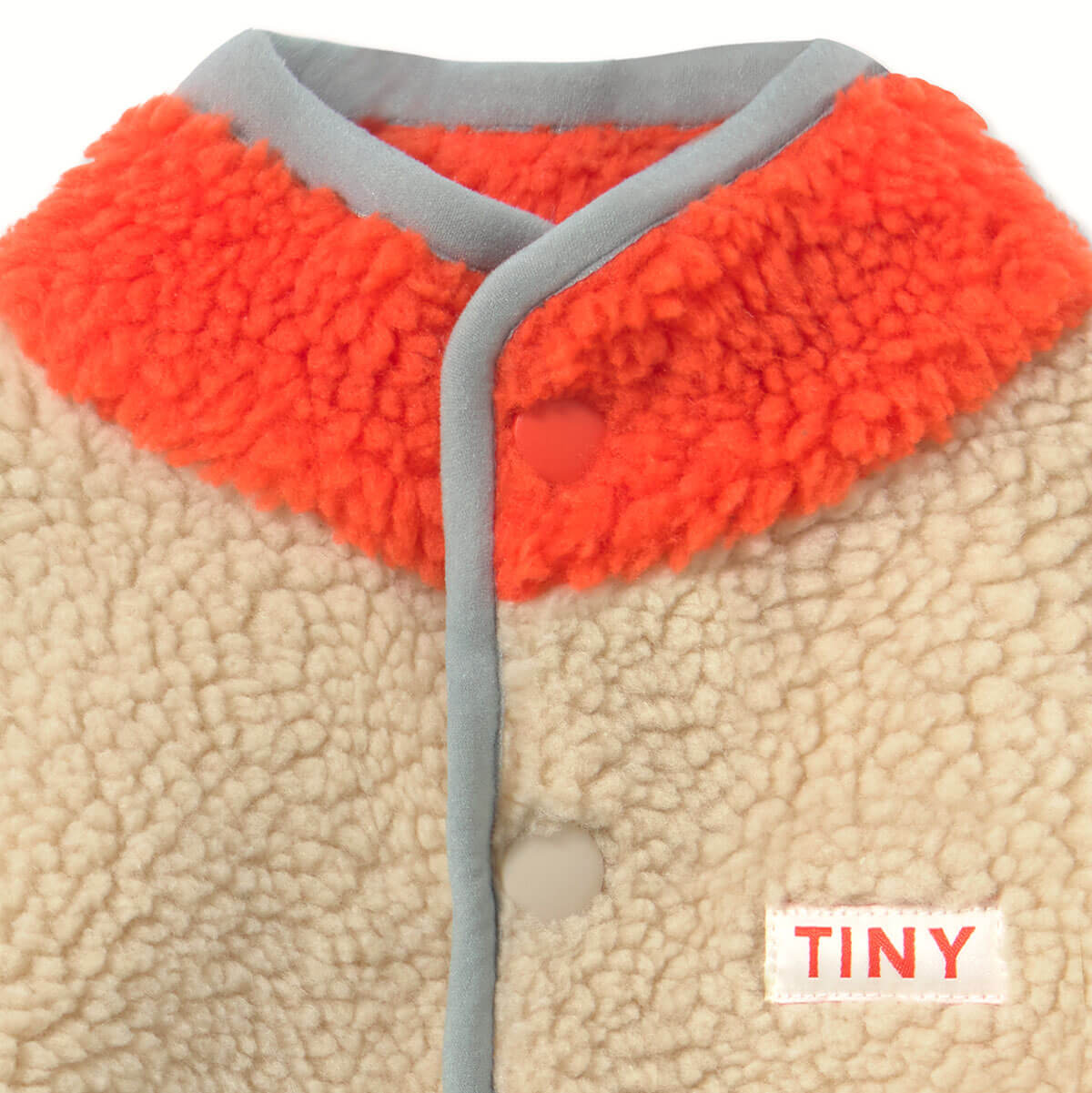 Color Block Sherpa Baby One-Piece in Vanilla by Tinycottons